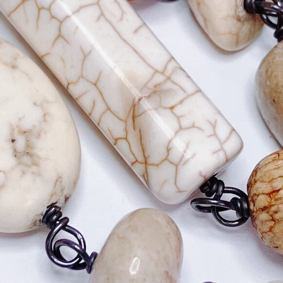 Retired Signed Silpada N1692 Necklace Sterling Silver White Howlite African Opal - Picture 8 of 14